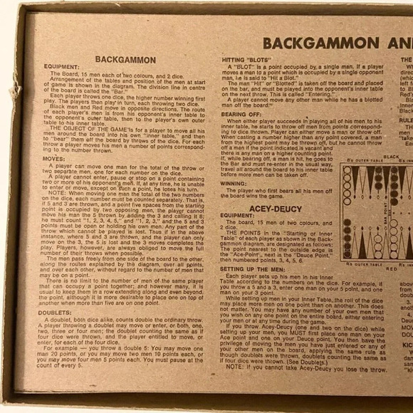 Vintage 1973 Backgammon and Acey Deucey Milton Bradley Game - Picture 6 of 10